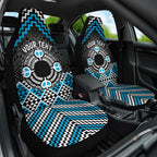 Personalised Aotearoa Niho Taniwha Motif Car Seat Cover Blue Style