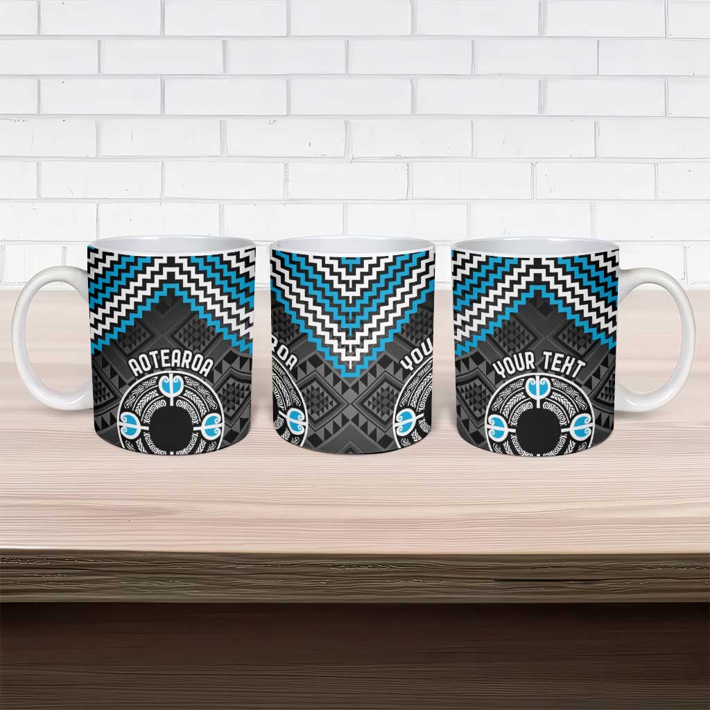 Personalised Aotearoa Niho Taniwha Motif Ceramic Mug Blue Style - Aussie Hoodie
