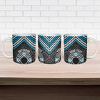 Personalised Aotearoa Niho Taniwha Motif Ceramic Mug Blue Style - Aussie Hoodie