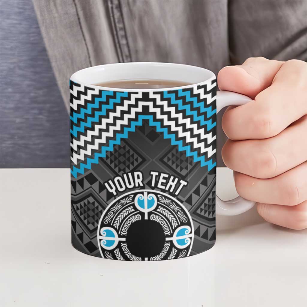Personalised Aotearoa Niho Taniwha Motif Ceramic Mug Blue Style - Aussie Hoodie
