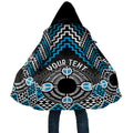 Personalised Aotearoa Niho Taniwha Motif Cloak Blue Style - Aussie Hoodie