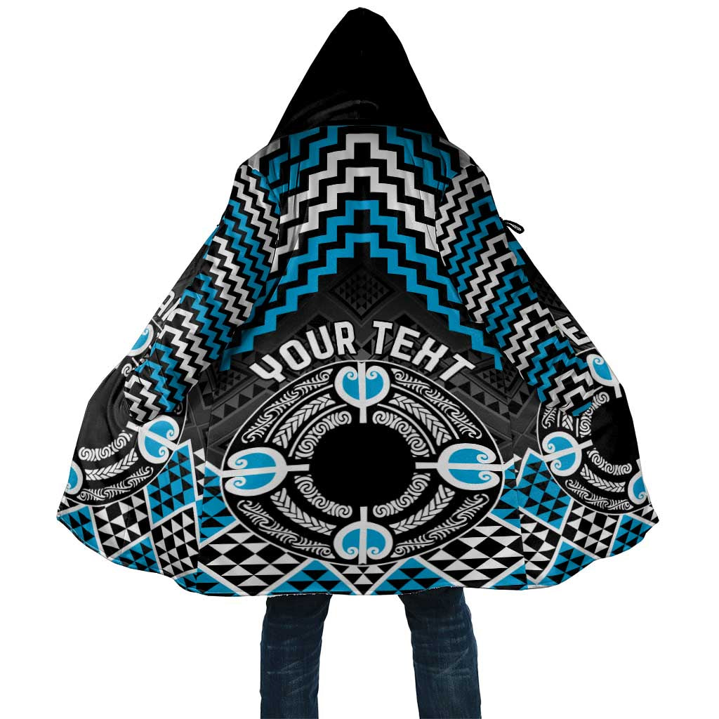 Personalised Aotearoa Niho Taniwha Motif Cloak Blue Style - Aussie Hoodie