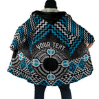 Personalised Aotearoa Niho Taniwha Motif Cloak Blue Style - Aussie Hoodie