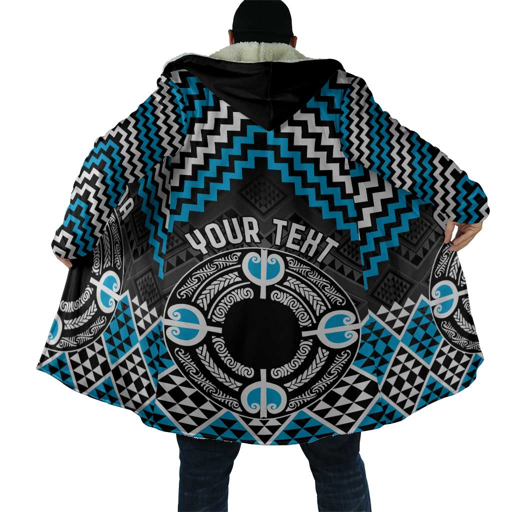 Personalised Aotearoa Niho Taniwha Motif Cloak Blue Style - Aussie Hoodie