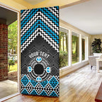 Personalised Aotearoa Niho Taniwha Motif Door Cover Blue Style - Aussie Hoodie