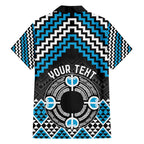 Personalised Aotearoa Niho Taniwha Motif Hawaiian Shirt Blue Style