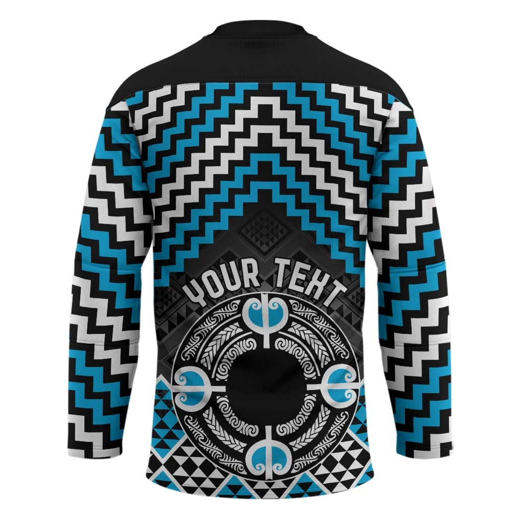 Personalised Aotearoa Niho Taniwha Motif Hockey Jersey Blue Style - Aussie Hoodie