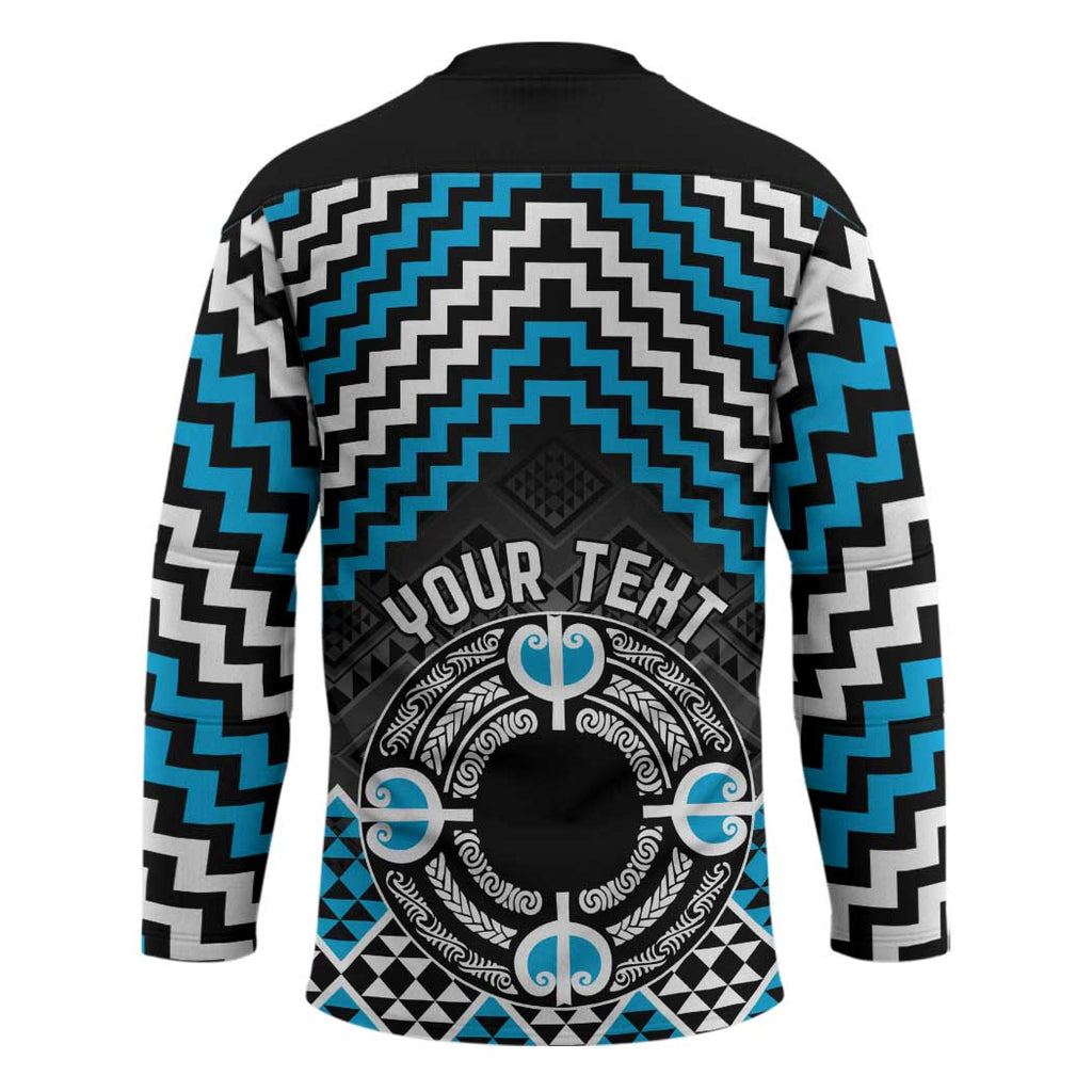 Personalised Aotearoa Niho Taniwha Motif Hockey Jersey Blue Style - Aussie Hoodie
