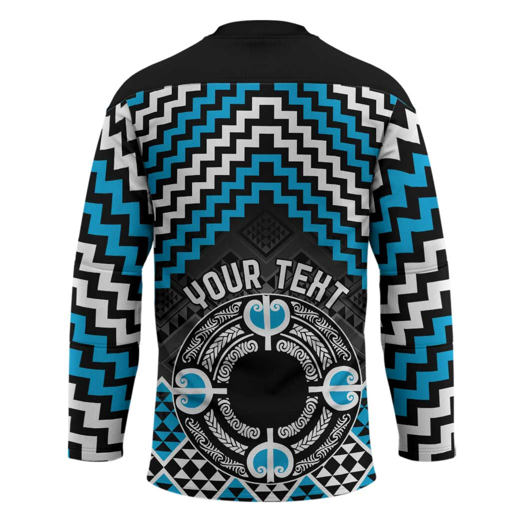 Personalised Aotearoa Niho Taniwha Motif Hockey Jersey Blue Style - Aussie Hoodie