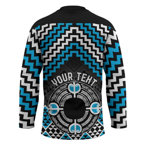 Personalised Aotearoa Niho Taniwha Motif Hockey Jersey Blue Style - Aussie Hoodie