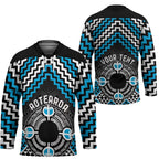 Personalised Aotearoa Niho Taniwha Motif Hockey Jersey Blue Style - Aussie Hoodie
