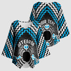 Personalised Aotearoa Niho Taniwha Motif Kimono Sleeve Blouse Blue Style - Aussie Hoodie