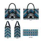 Personalised Aotearoa Niho Taniwha Motif Leather Bag Blue Style - Aussie Hoodie