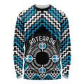 Personalised Aotearoa Niho Taniwha Motif Long Sleeve Shirt Blue Style