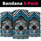 Personalised Aotearoa Niho Taniwha Motif Neck Gaiter Blue Style - Aussie Hoodie
