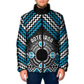 Personalised Aotearoa Niho Taniwha Motif Padded Jacket Blue Style - Aussie Hoodie