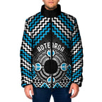 Personalised Aotearoa Niho Taniwha Motif Padded Jacket Blue Style - Aussie Hoodie