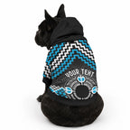 Personalised Aotearoa Niho Taniwha Motif Pet Hoodie Blue Style