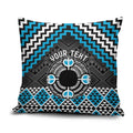 Personalised Aotearoa Niho Taniwha Motif Pillow Cover Blue Style - Aussie Hoodie