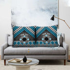 Personalised Aotearoa Niho Taniwha Motif Pillow Cover Blue Style - Aussie Hoodie