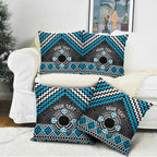 Personalised Aotearoa Niho Taniwha Motif Pillow Cover Blue Style - Aussie Hoodie