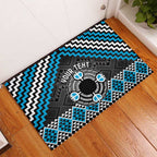 Personalised Aotearoa Niho Taniwha Motif Rubber Doormat Blue Style