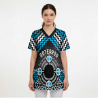 Personalised Aotearoa Niho Taniwha Motif Scrub Top Blue Style - Aussie Hoodie