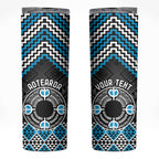 Personalised Aotearoa Niho Taniwha Motif Skinny Tumbler Blue Style