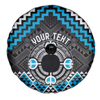 Personalised Aotearoa Niho Taniwha Motif Spare Tire Cover Blue Style