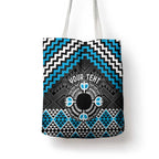 Personalised Aotearoa Niho Taniwha Motif Tote Bag Blue Style - Aussie Hoodie