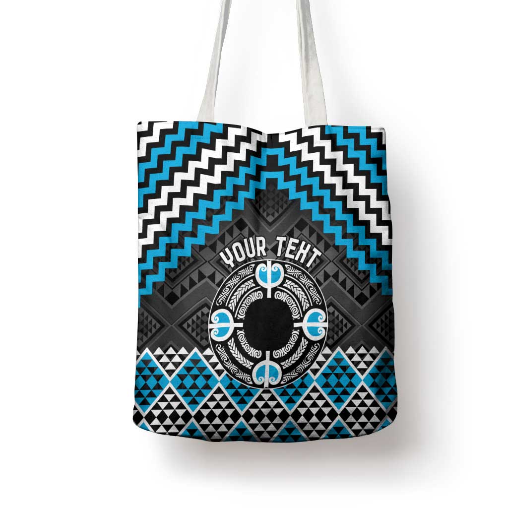 Personalised Aotearoa Niho Taniwha Motif Tote Bag Blue Style - Aussie Hoodie