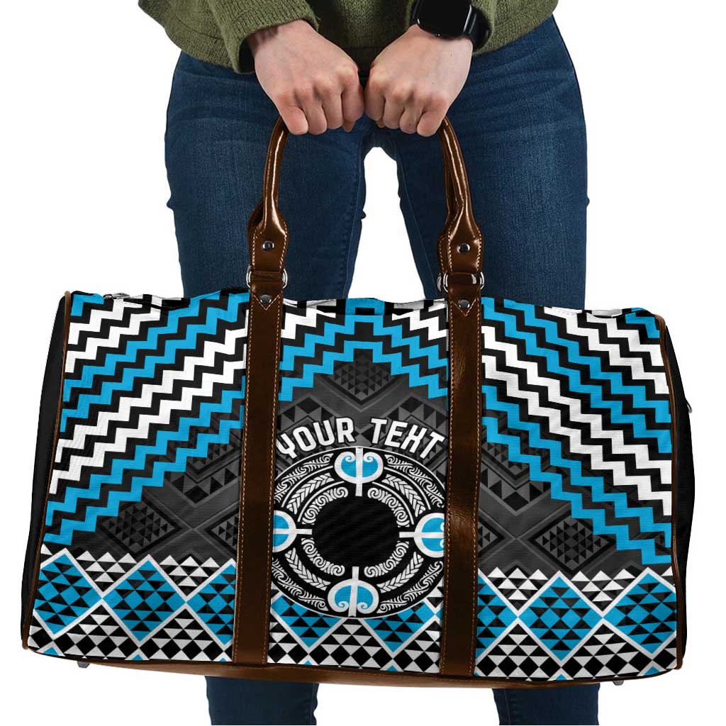 Personalised Aotearoa Niho Taniwha Motif Travel Bag Blue Style - Aussie Hoodie