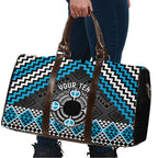 Personalised Aotearoa Niho Taniwha Motif Travel Bag Blue Style - Aussie Hoodie