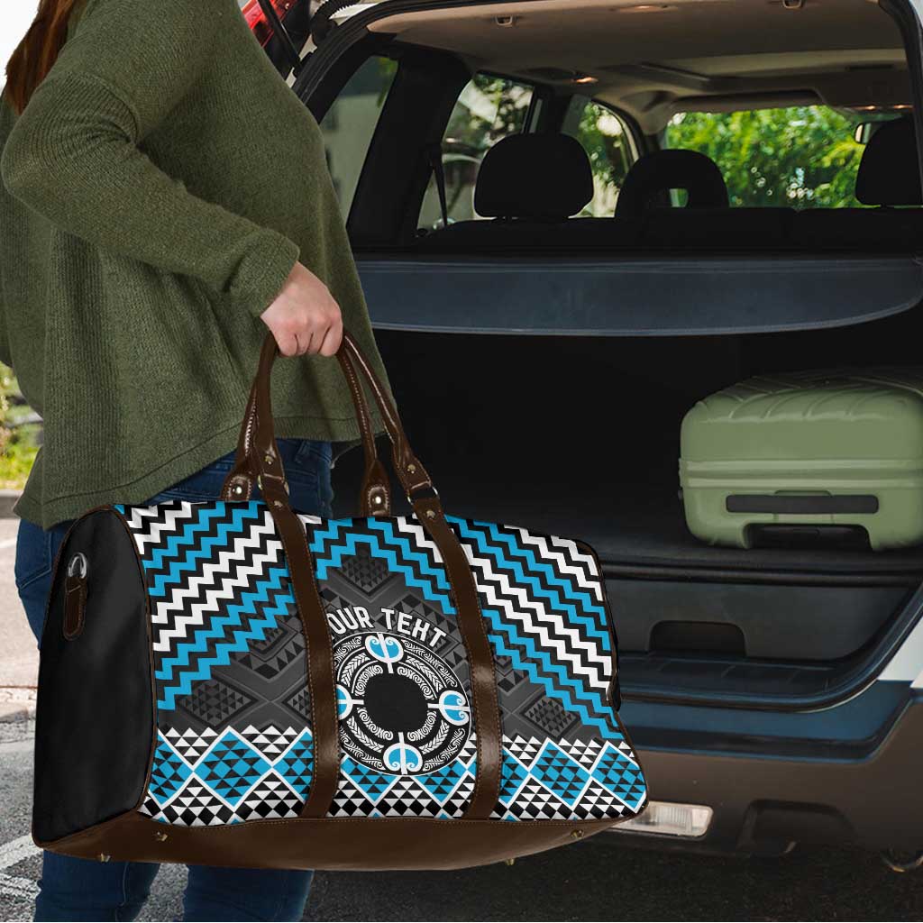 Personalised Aotearoa Niho Taniwha Motif Travel Bag Blue Style - Aussie Hoodie