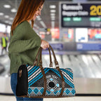 Personalised Aotearoa Niho Taniwha Motif Travel Bag Blue Style - Aussie Hoodie