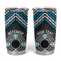Personalised Aotearoa Niho Taniwha Motif Tumbler Cup Blue Style