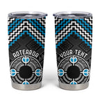 Personalised Aotearoa Niho Taniwha Motif Tumbler Cup Blue Style