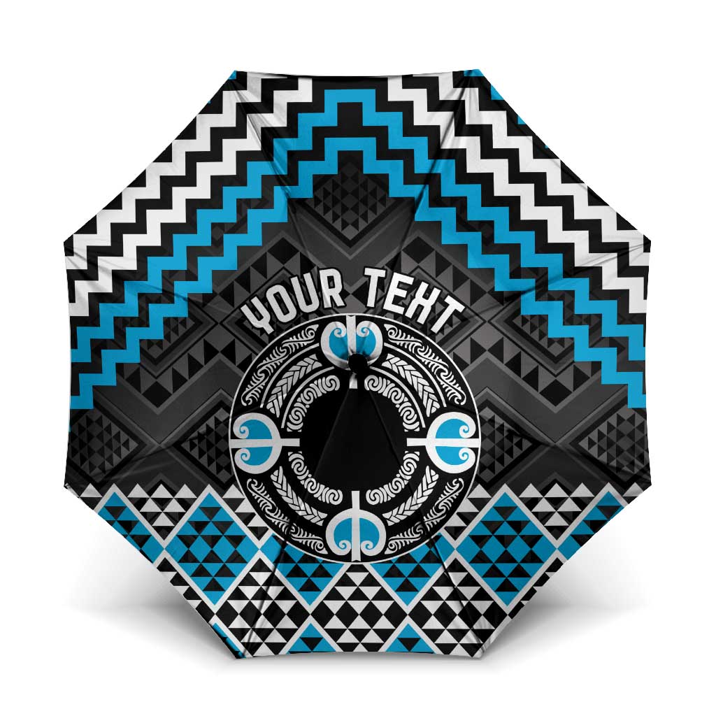 Personalised Aotearoa Niho Taniwha Motif Umbrella Blue Style - Aussie Hoodie