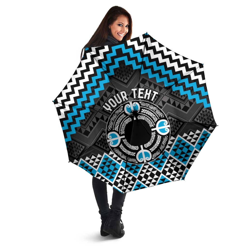 Personalised Aotearoa Niho Taniwha Motif Umbrella Blue Style - Aussie Hoodie