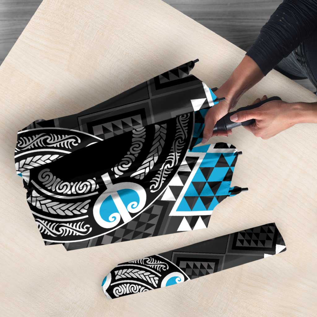 Personalised Aotearoa Niho Taniwha Motif Umbrella Blue Style - Aussie Hoodie