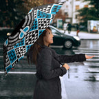 Personalised Aotearoa Niho Taniwha Motif Umbrella Blue Style - Aussie Hoodie
