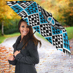 Personalised Aotearoa Niho Taniwha Motif Umbrella Blue Style - Aussie Hoodie