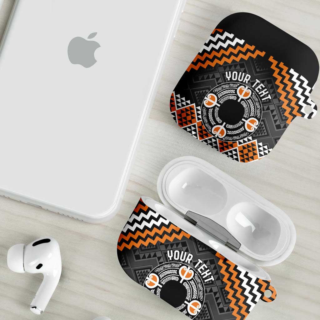 Personalised Aotearoa Niho Taniwha Motif AirPods Case Gold Style - Aussie Hoodie