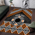 Personalised Aotearoa Niho Taniwha Motif Area Rug Gold Style