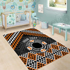 Personalised Aotearoa Niho Taniwha Motif Area Rug Gold Style