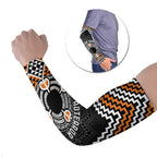 Personalised Aotearoa Niho Taniwha Motif Arm Sleeves Gold Style - Aussie Hoodie