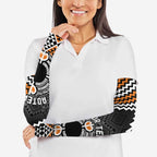 Personalised Aotearoa Niho Taniwha Motif Arm Sleeves Gold Style - Aussie Hoodie