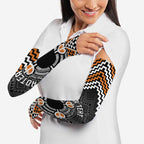 Personalised Aotearoa Niho Taniwha Motif Arm Sleeves Gold Style - Aussie Hoodie