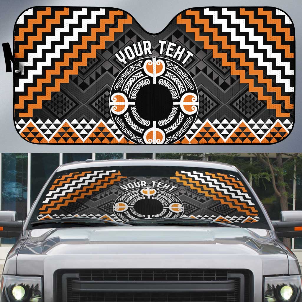 Personalised Aotearoa Niho Taniwha Motif Auto Sun Shade Gold Style - Aussie Hoodie