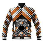 Personalised Aotearoa Niho Taniwha Motif Baseball Jacket Gold Style